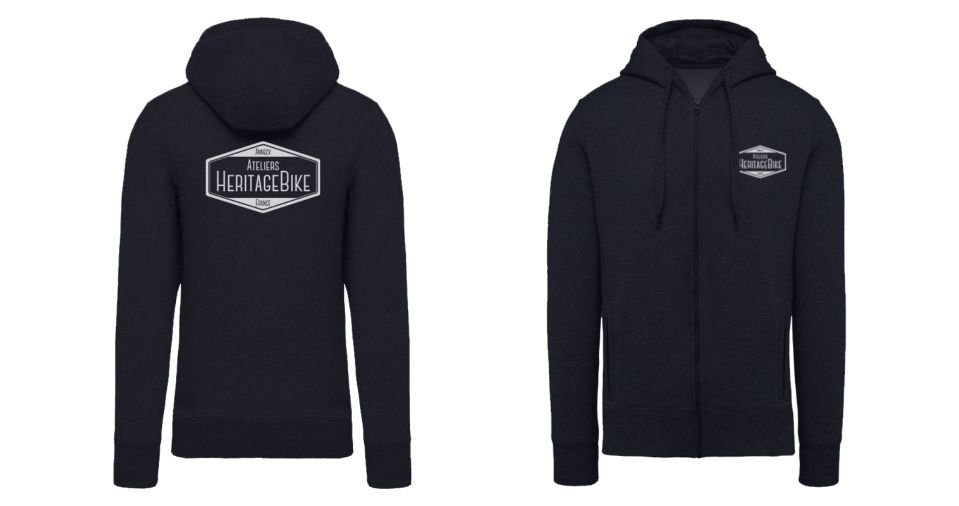 SWEAT SHIRT BIO ZIPPE CAPUCHE MARINE