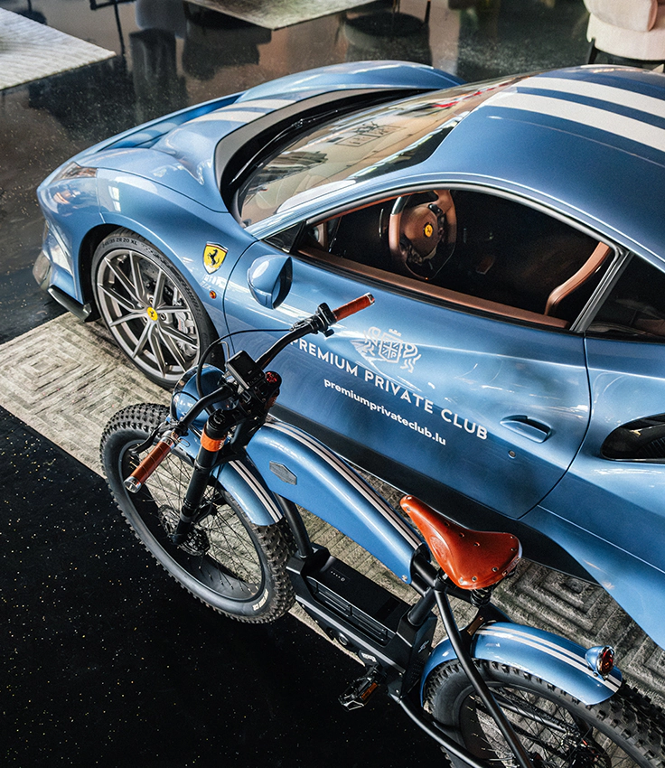 Heritage Origine personnalisé couleur Ferrari 488 Pista, vélo électrique d’exception fabriqué en France, Ateliers HeritageBike.